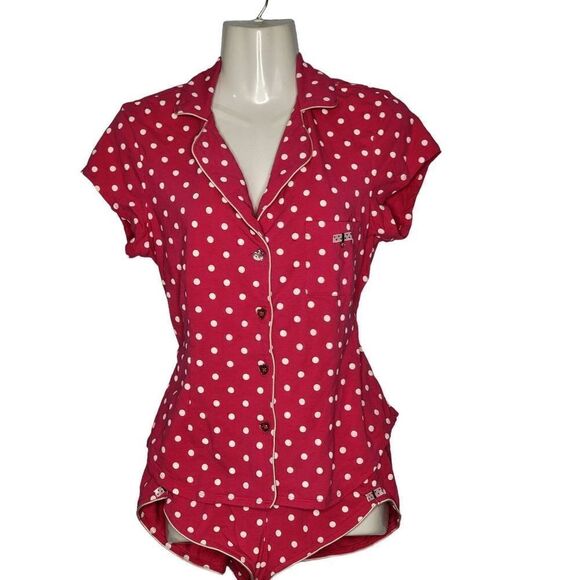Betsey Johnson Polka Dot Shorty Pajamas - Picture 1 of 10